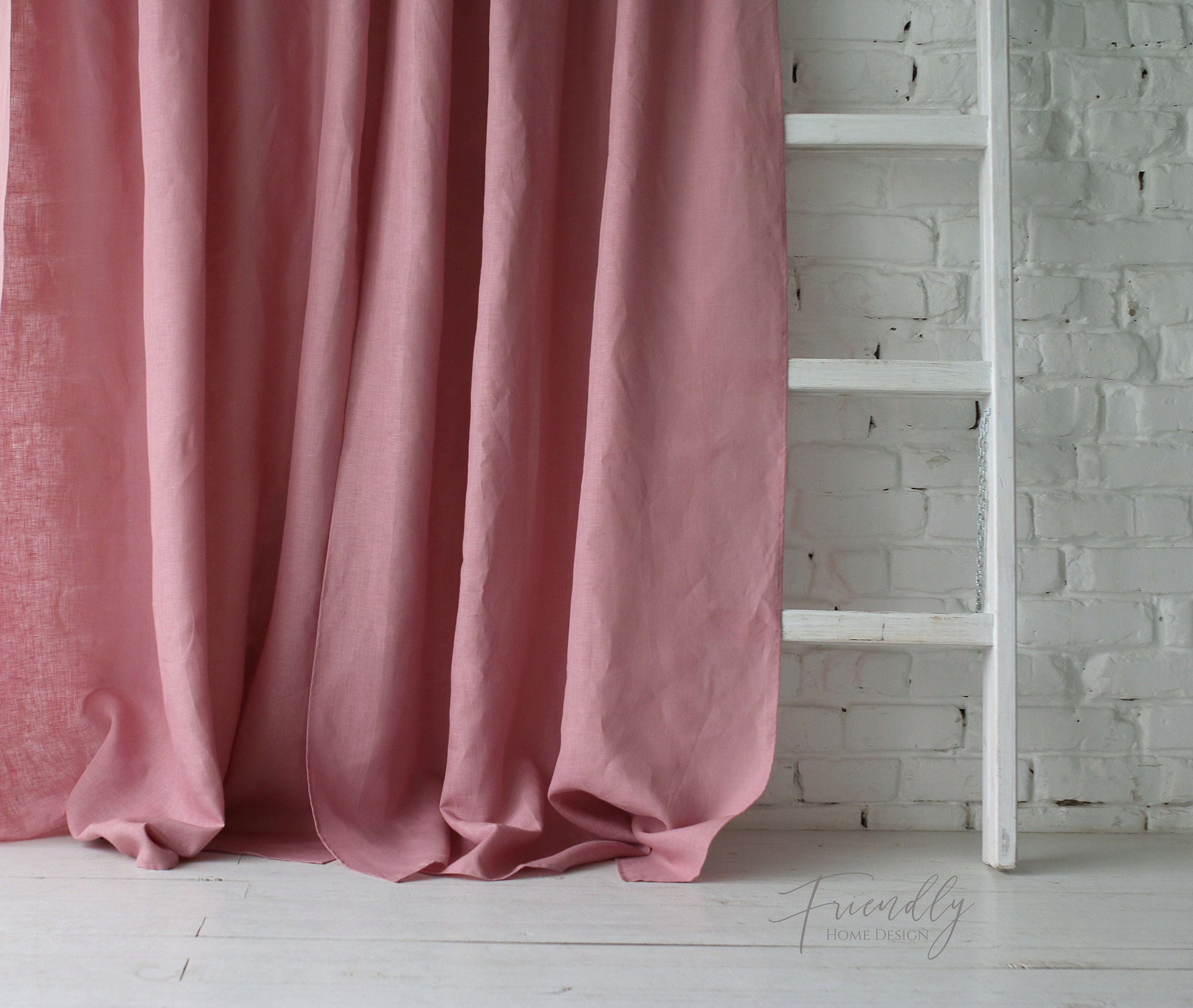 Linen Curtains Tie Top Natural Linen Curtains With Ties Etsy