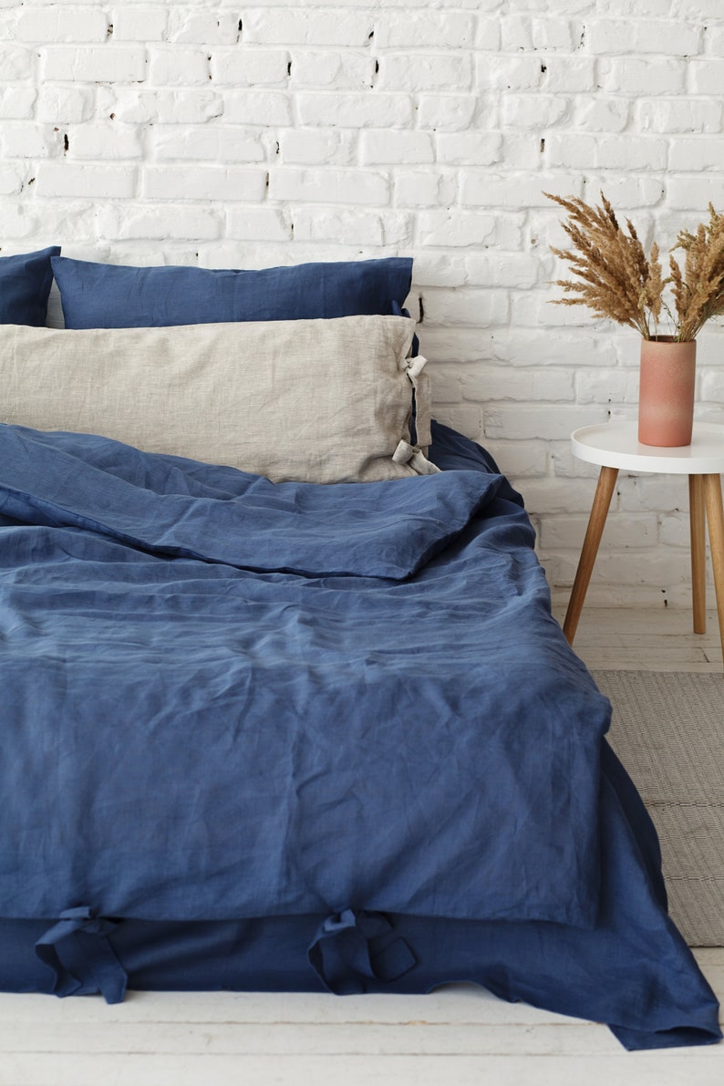 Linen Body Pillow Cover Linen Pillowcase With Ties Body Etsy