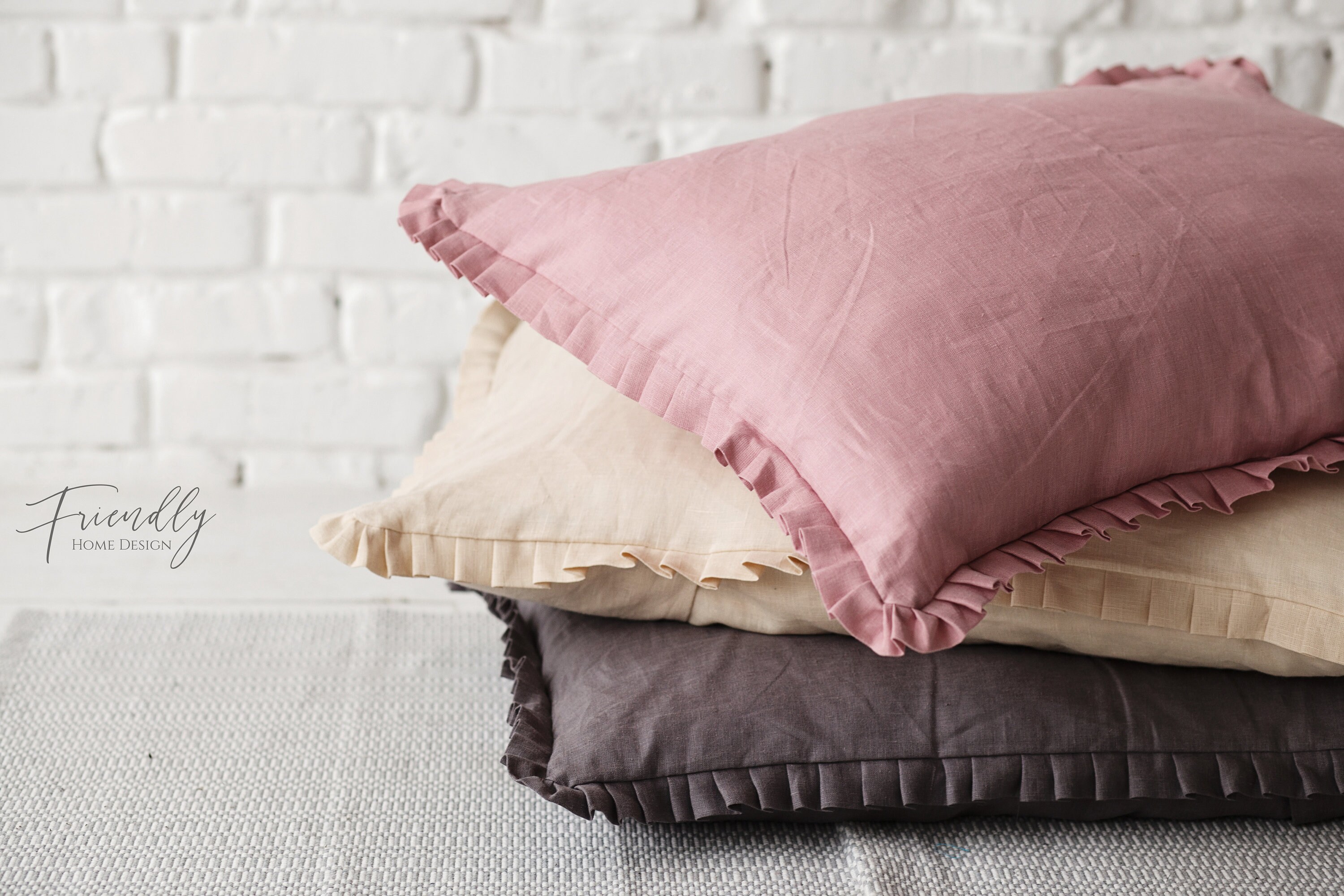 Linen Ruffle Pillowcase Pillowcase Ruffle Envelope Closure Etsy Canada