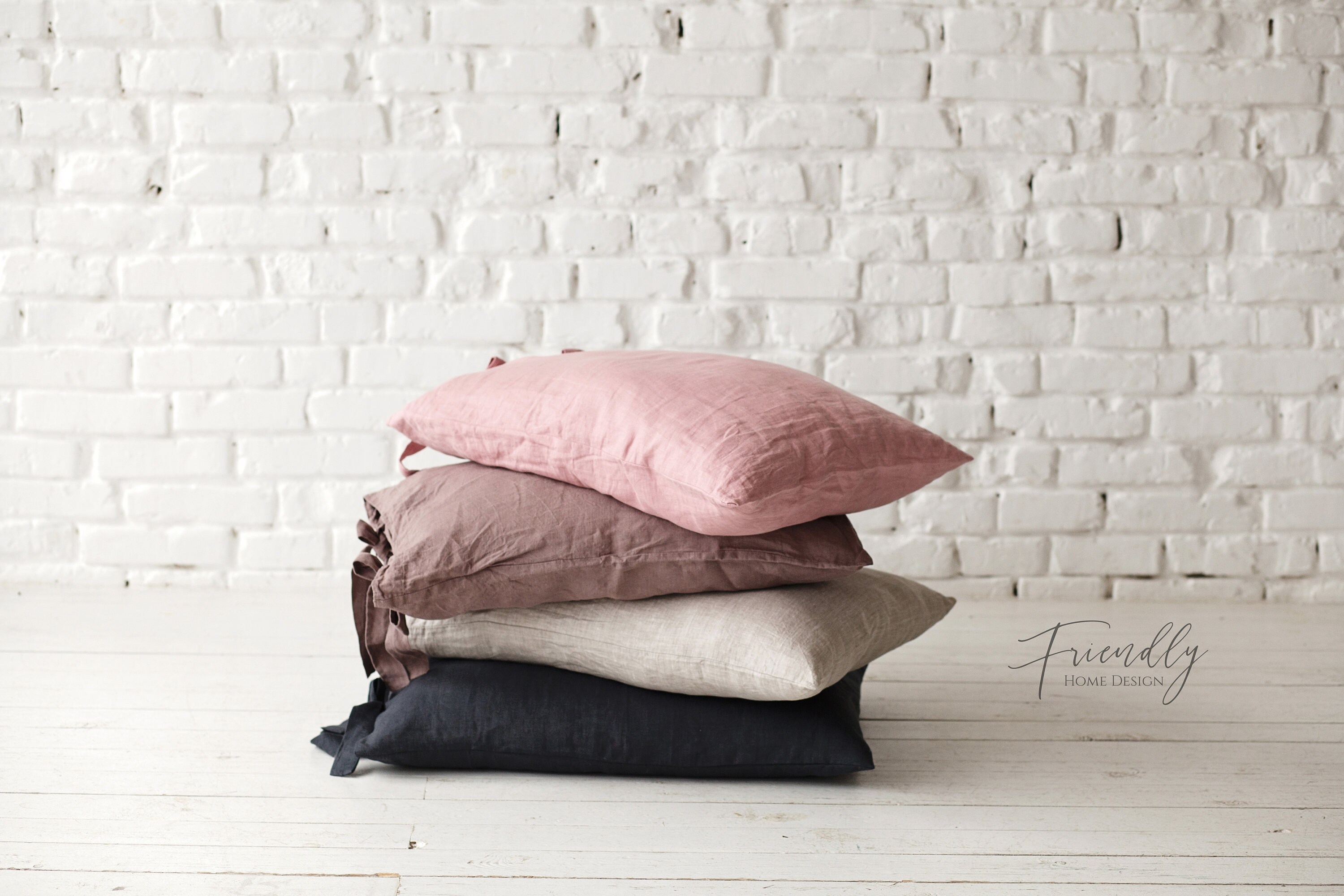 Linen Pillowcase With Ties Linen Pillowcase Body Pillow Etsy