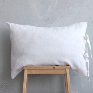 White linen pillowcase, linen pillow case, White pillow, farmhouse pillow case, euro pillow case, custom size pillowcase