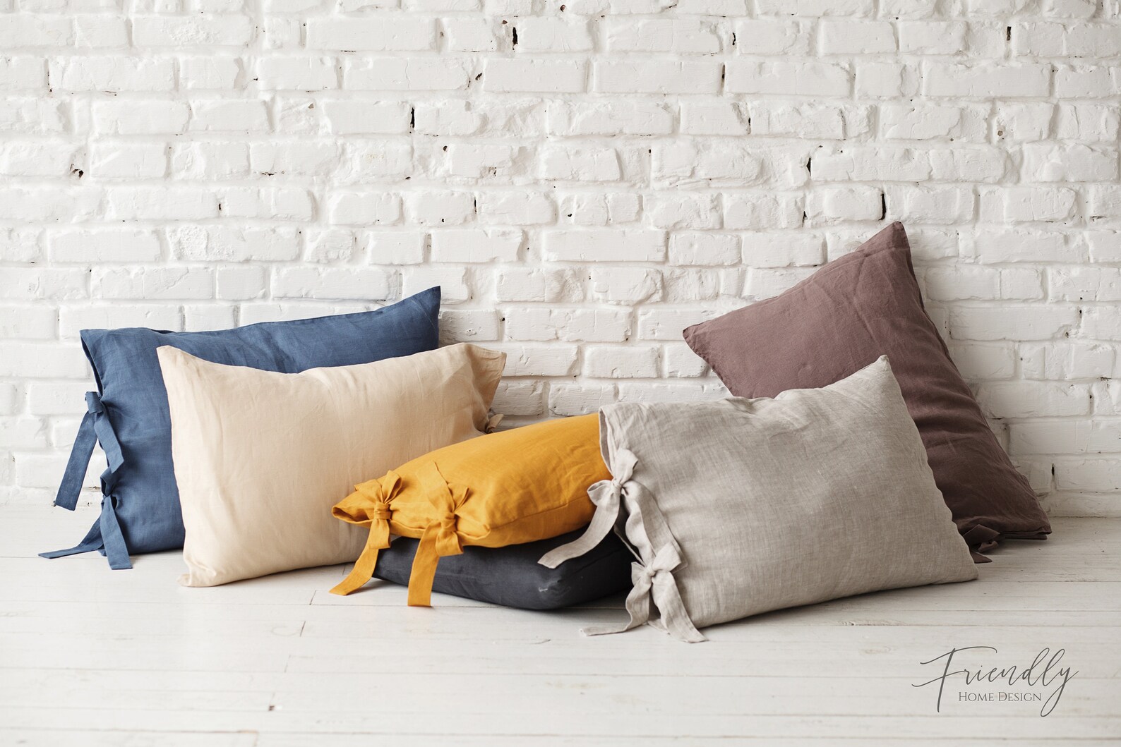 Natural Linen Pillow Case With Ties Linen Pillow Case Linen Etsy