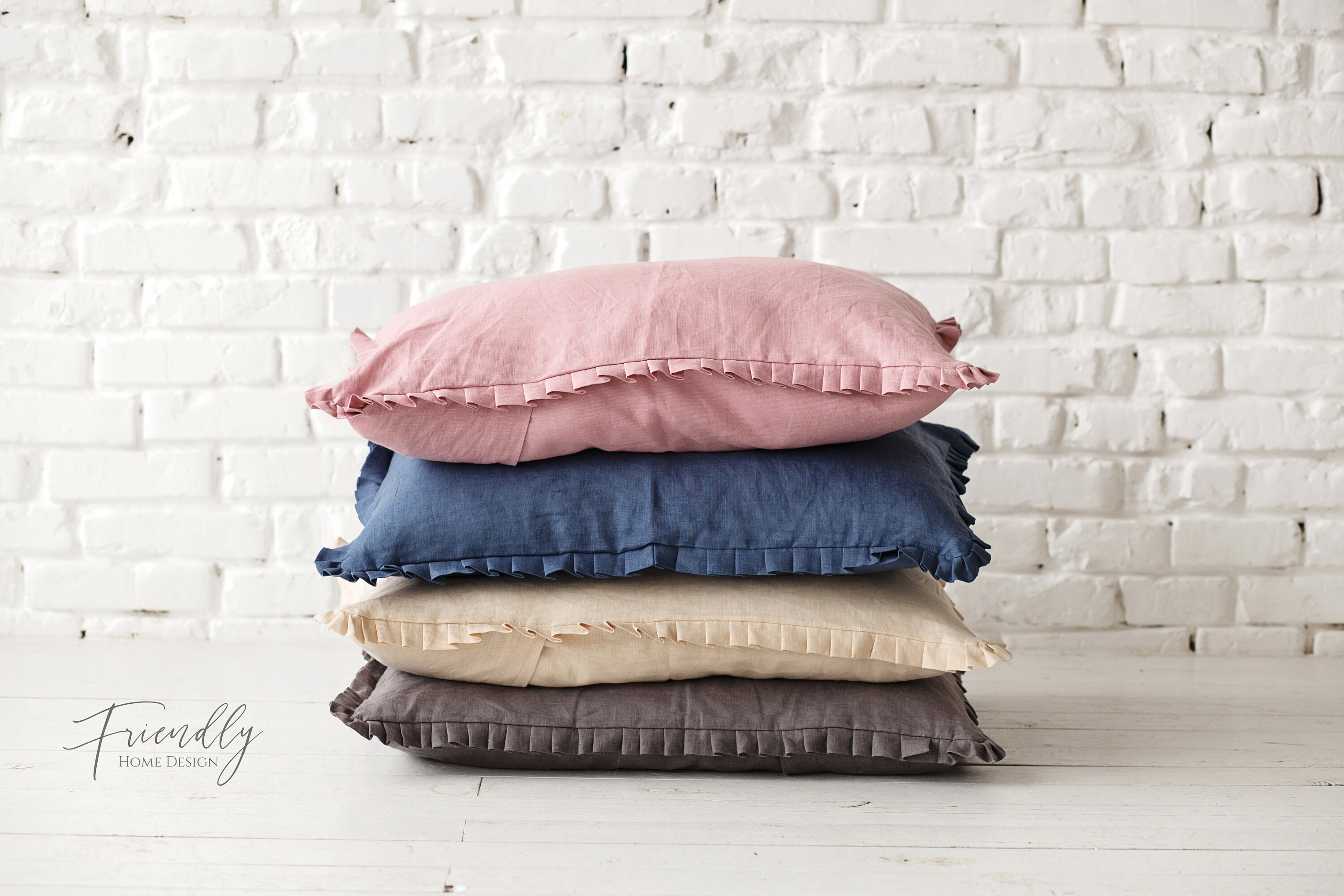 Linen Ruffle Pillowcase Pillowcase Ruffle Envelope Closure Etsy Canada