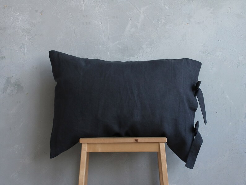 Black Linen Pillow Case Emerald Linen Pillowcase Green Etsy