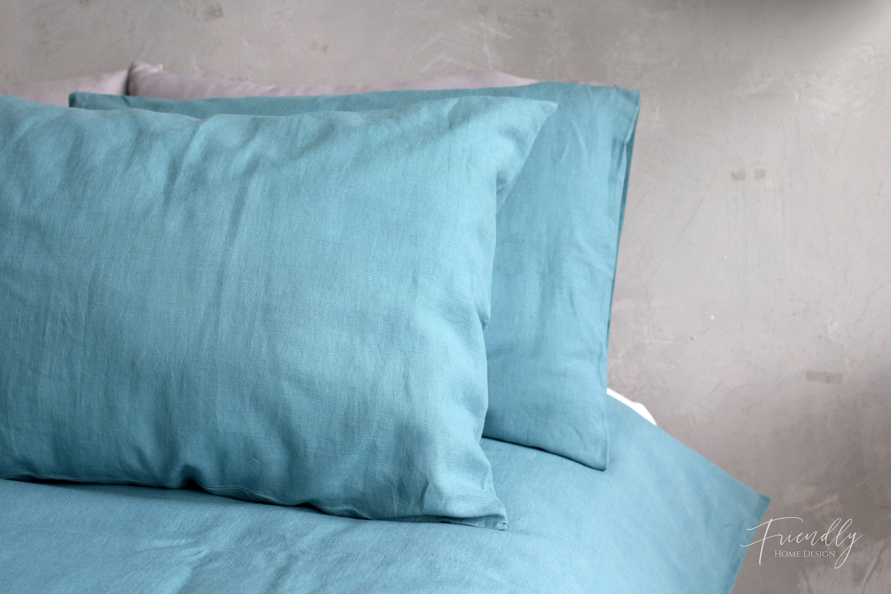 Blue linen pillow case linen pillowcase blue pillow Etsy