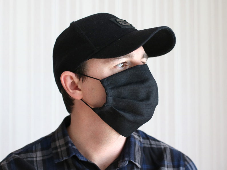 black linen mask