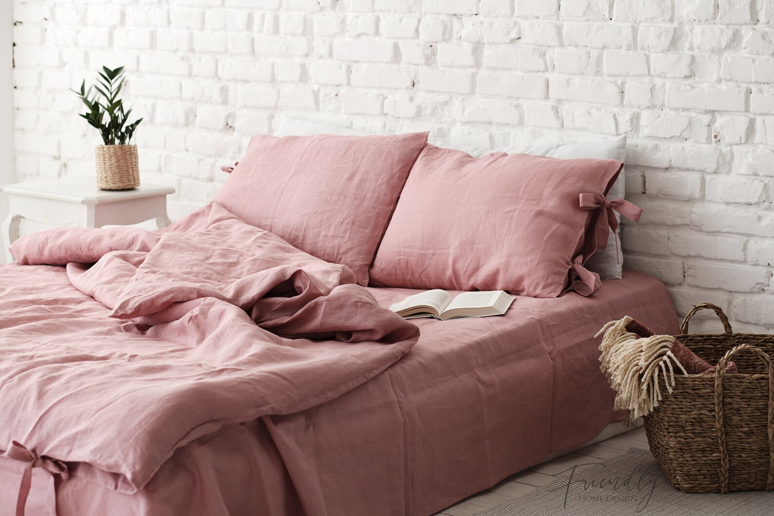 Dusty Pink Duvet Cover Woodrose Linen Duvet Cover Natural Etsy