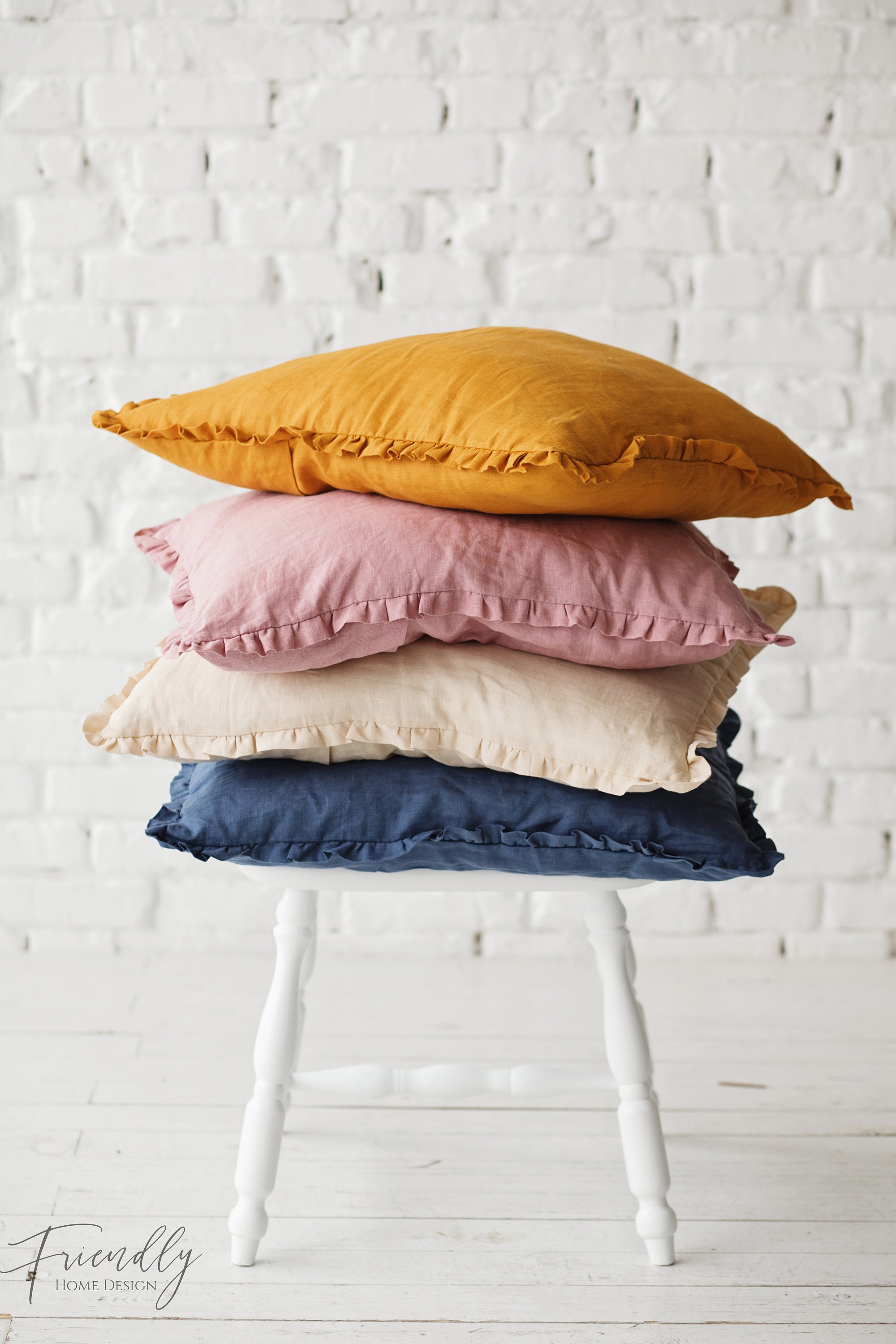 Linen Ruffle Pillowcase Pillowcase Ruffle Envelope Closure Etsy Canada