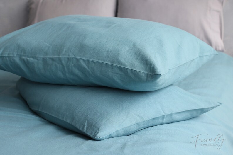 Green linen pillow case Emerald linen pillowcase green Etsy