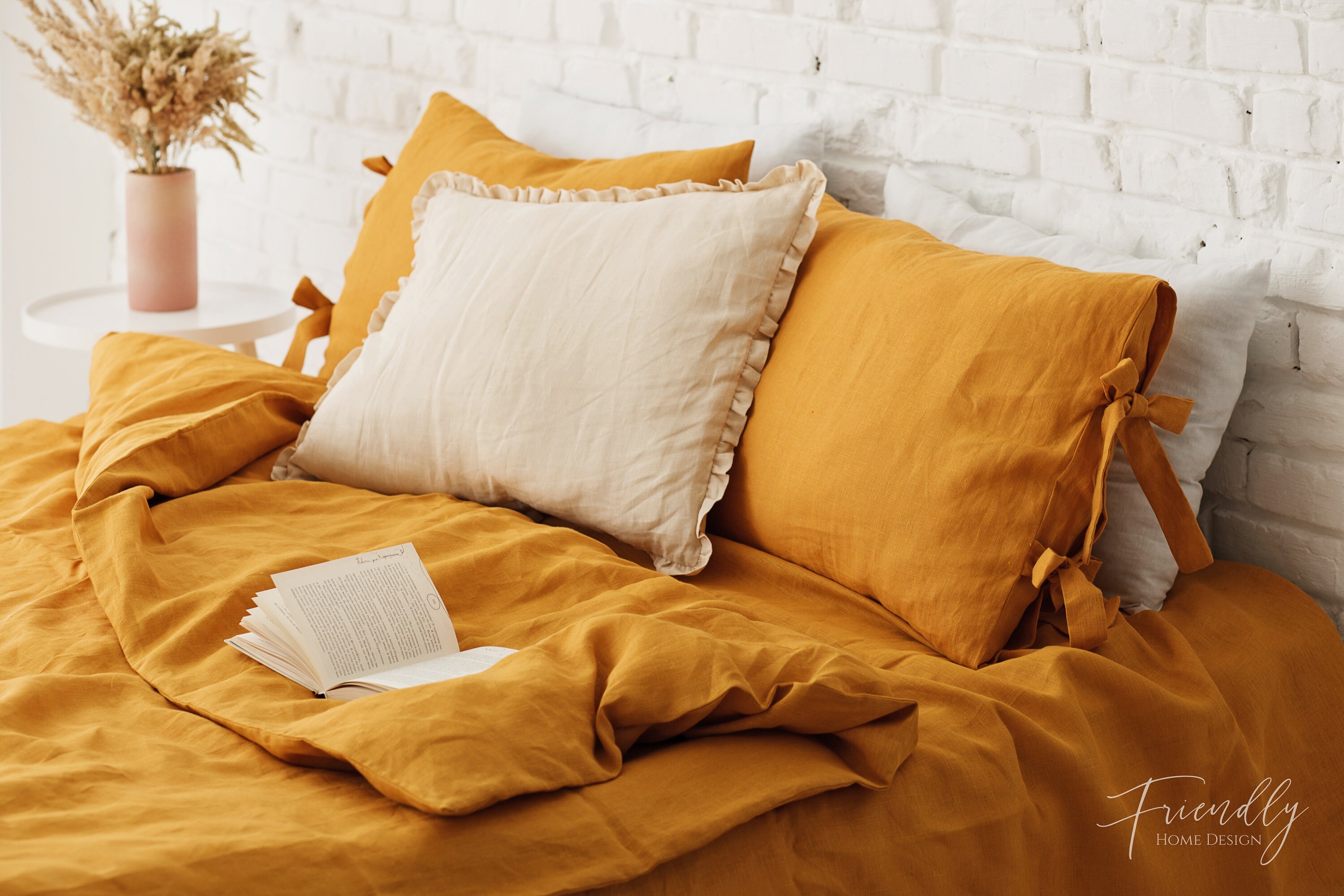 Mustard linen duvet cover Mustard linen bedding duvet cover Etsy