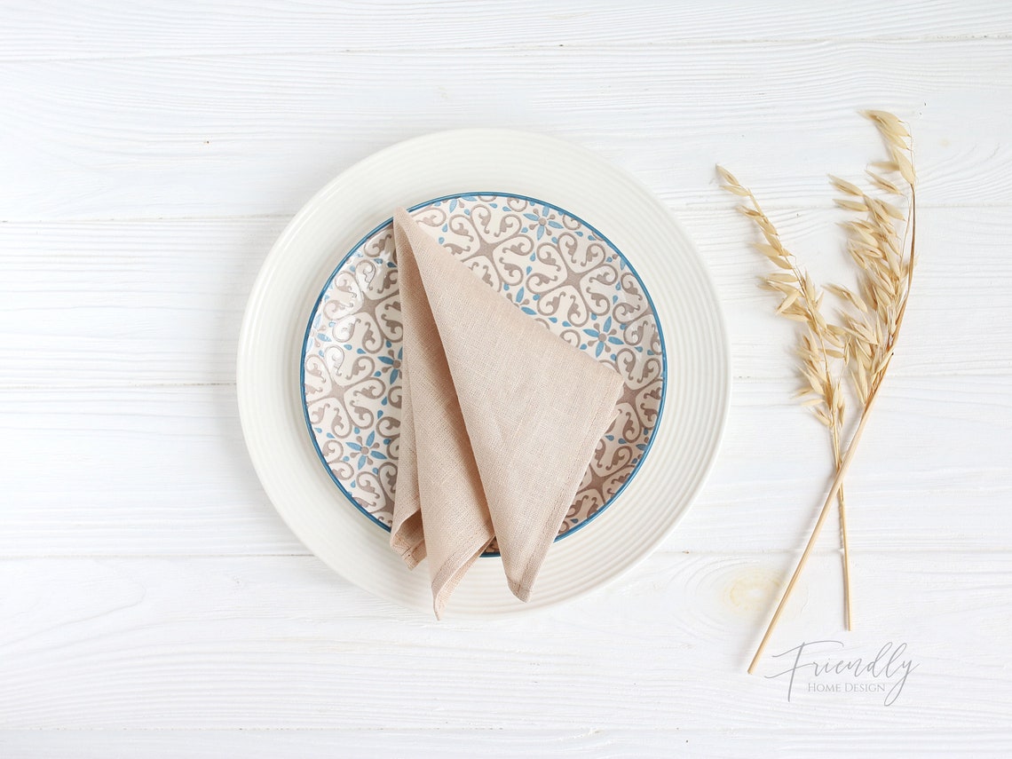 Linen Napkins Set of 468 Natural Linen Napkins Wedding Linen Etsy