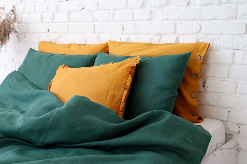 Mustard Linen Pillow Case Linen Pillowcase Body Pillow Etsy