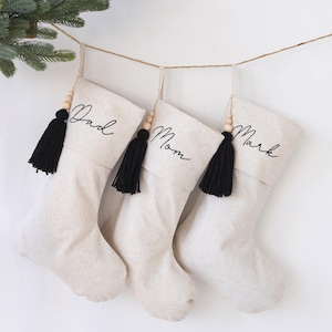 neutral christmas stocking, christmas stocking personalized grey, neutral christmas, Minimalist Christmas Stocking Custom Christmas Stocking