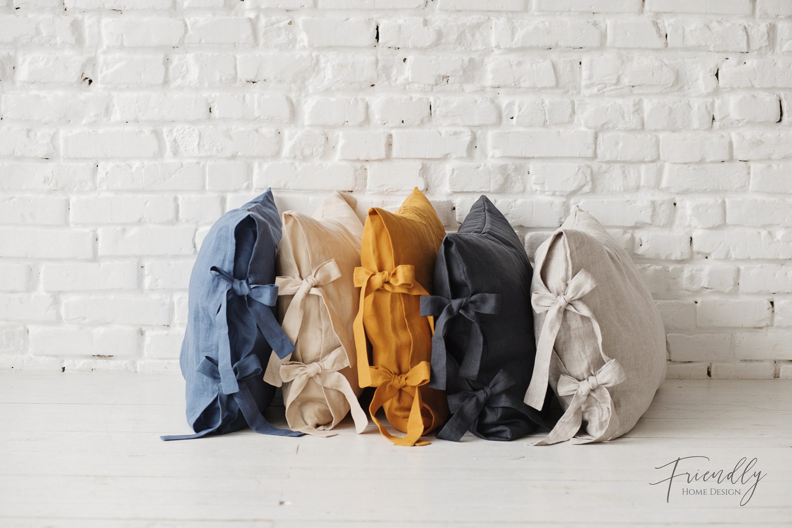 Natural Linen Pillow Case With Ties Linen Pillow Case Linen Etsy