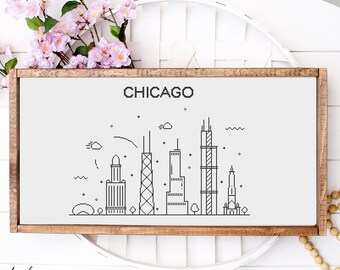 Cross Stitch Chicago Skyline|Cross Stitch Chicago Silhouette|Counted Cross Stitch Pattern Landscape|Printable PDF Chart|Instant PDF Download