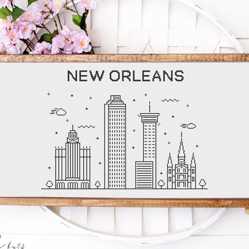 New Orleans City Skyline Counted Cross Stitch Pattern Etsy UK