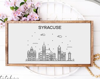 Syracuse NY City Skyline Counted Cross Stitch Pattern | Printable PDF Chart | Instant Download | Syracuse NY Silhouette pattern