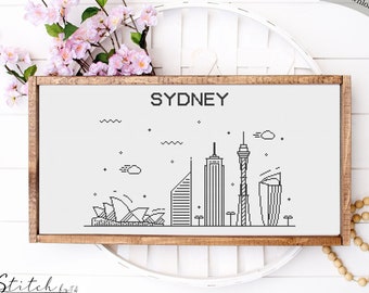 Cross Stitch Sydney Skyline | Counted Cross Stitch Pattern Printable PDF chart | Instant Download | Sydney Silhouette cross stitch