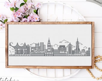 Cross Stitch San Francisco Skyline|San Francisco Silhouette|Counted Cross Stitch Pattern Landscape|Printable PDF Chart|Instant PDF Download