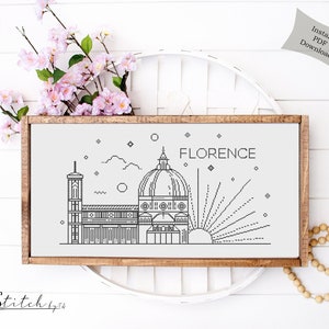 Cross Stitch Florence City Skyline|Counted Cross Stitch Pattern|Printable PDF Chart|Instant Download|Florence Silhouette Cross Stitch