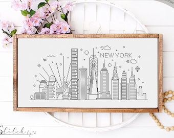 New York Skyline Cross Stitch Pattern - Etsy