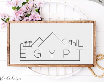 Egypt Skyline Counted Cross Stitch Pattern Printable PDF Chart Crafts DMC Needlework Cross-Stitch Instant Download Embroidery