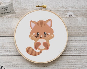Kitten cross stitch Pattern | Cat cross Stitch | Cat Embroidery | Instant PDF Download | Cross Stitch Pattern