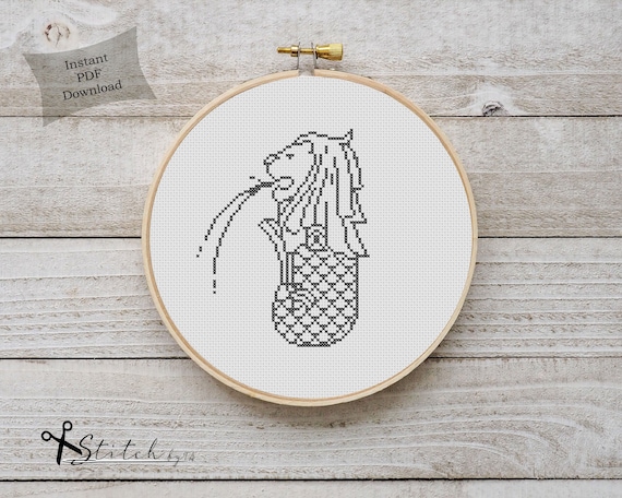 Cross Stitch Singapore Merlion|landscape Counted Cross