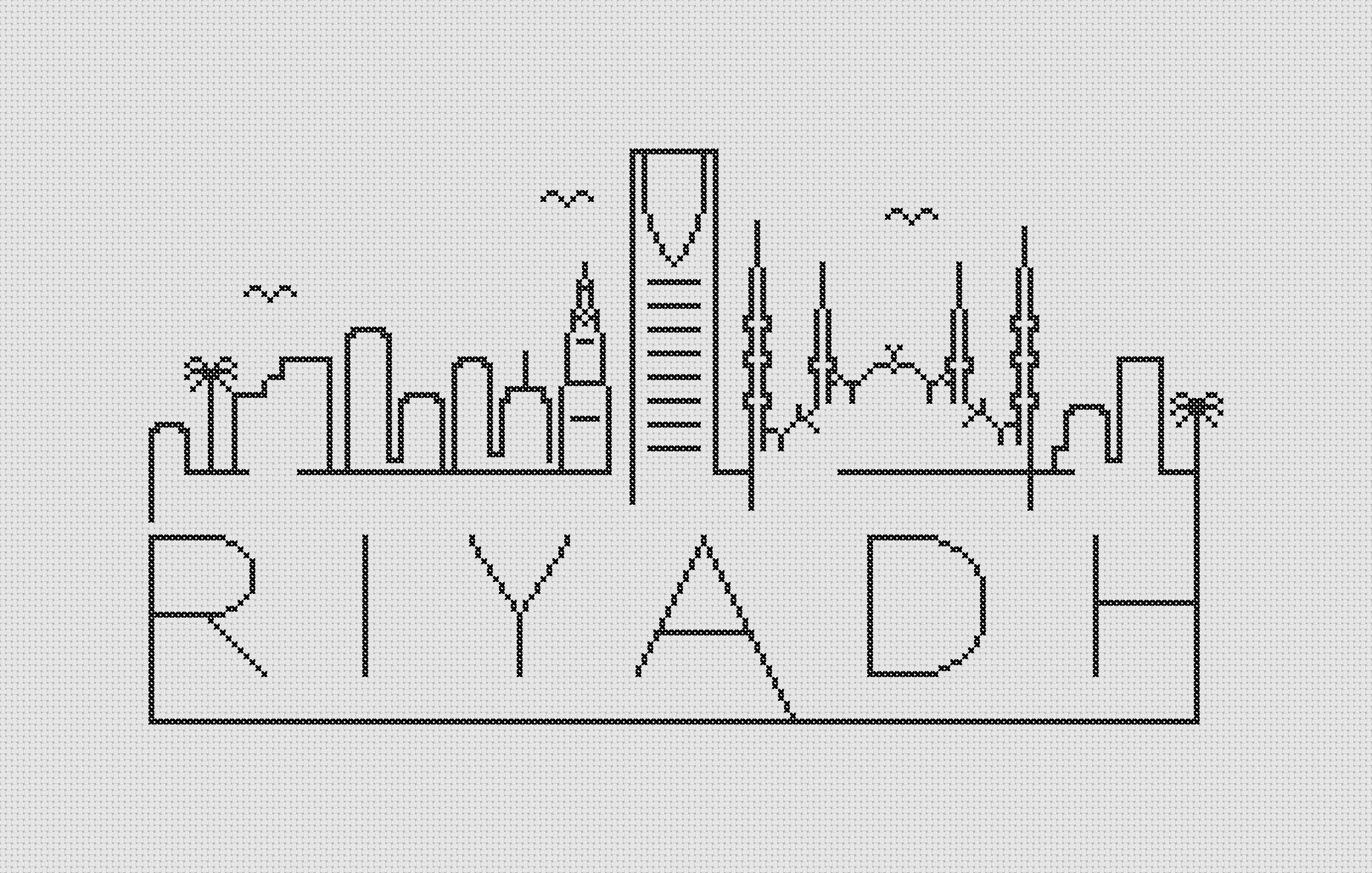 Riyadh City Skyline Counted Cross Stitch Pattern Printable Etsy