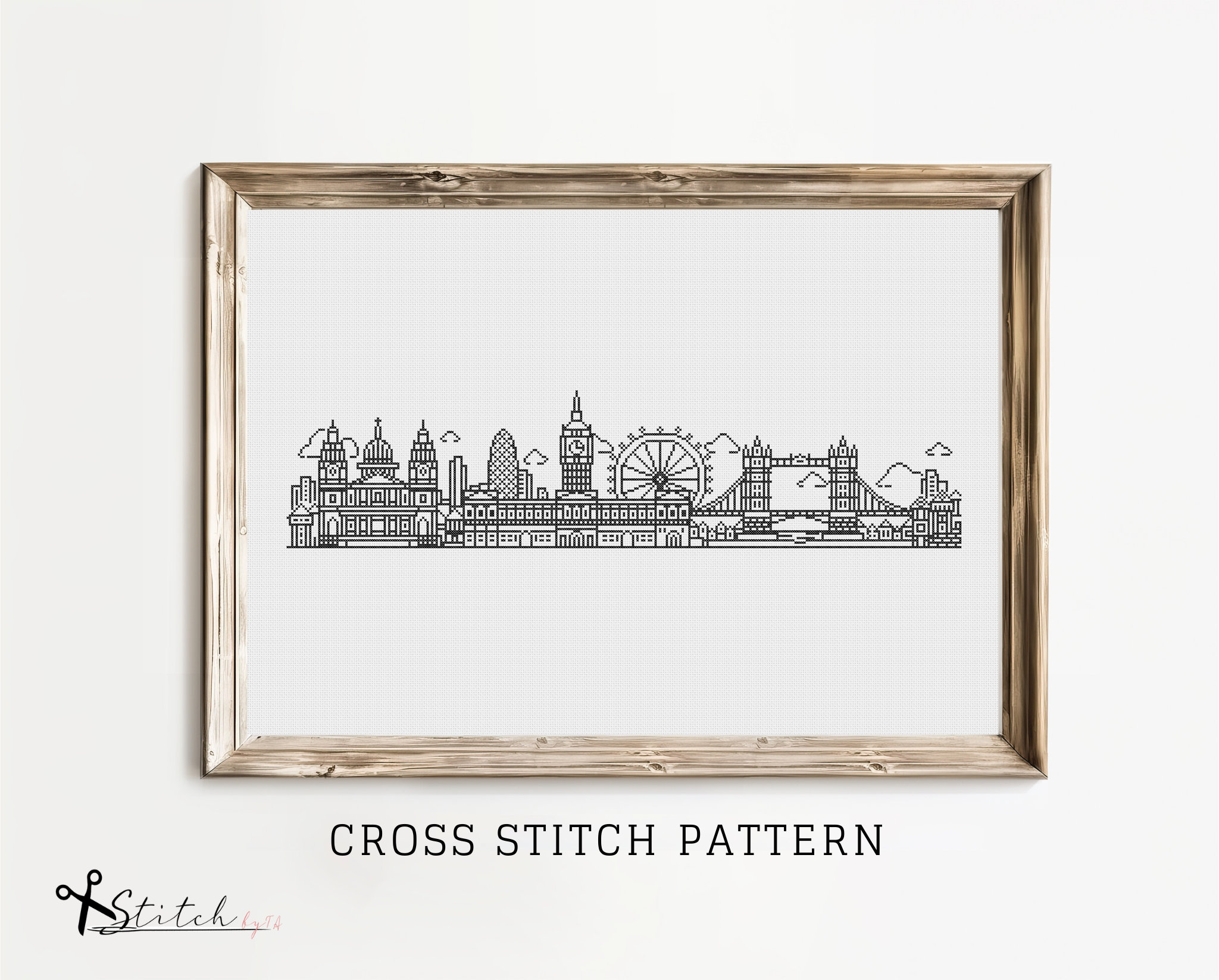 Kit De Broderie Au Point De Croix En Coton Motif Paysage De