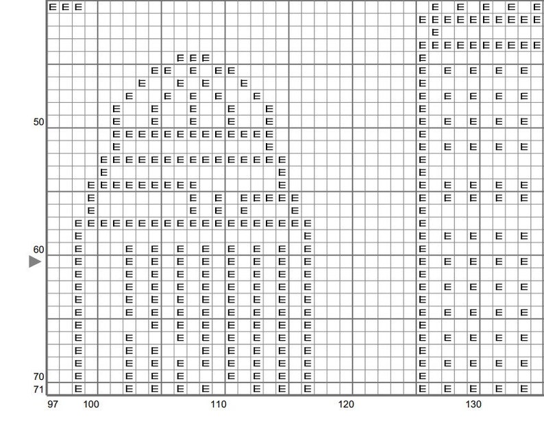 May include: A black and white grid pattern with a black shape in the centre. The shape is a stylised representation of a mountain range.