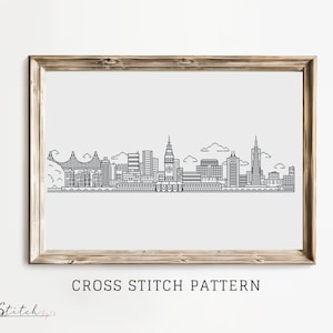 Cross Stitch San Francisco Skyline|San Francisco Silhouette|Counted Cross Stitch Pattern Landscape|Printable PDF Chart|Instant PDF Download