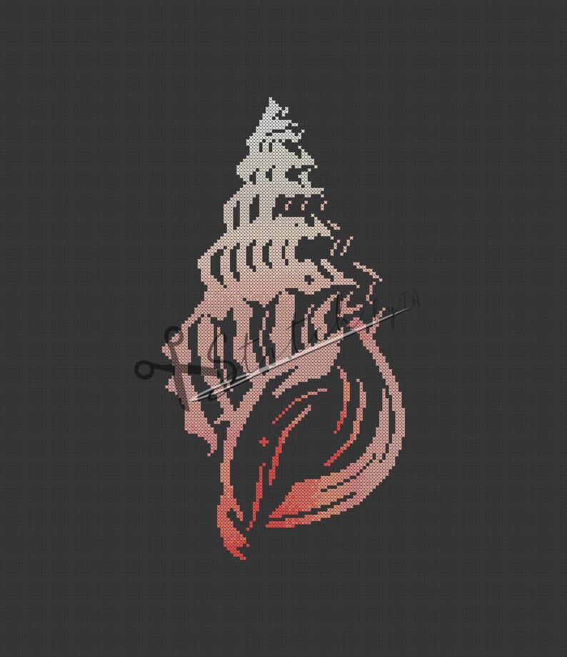 Seashell Sea Life Counted Cross Stitch Pattern Printable PDF Etsy UK