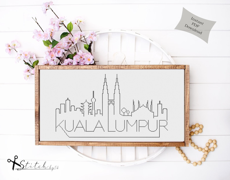 Kuala Lumpur City Skyline Counted Cross Stitch Pattern Etsy UK