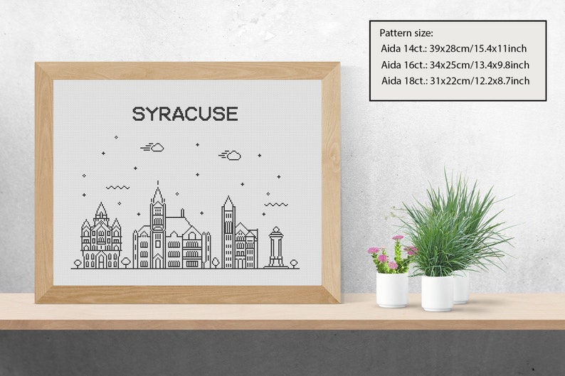 Syracuse NY City Skyline Counted Cross Stitch Pattern Etsy UK