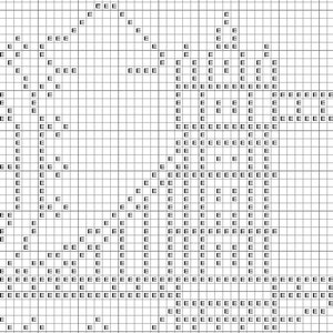 May include: A black and white grid pattern with a white arrow pointing to the left. The grid is filled with the letter "E" in black.