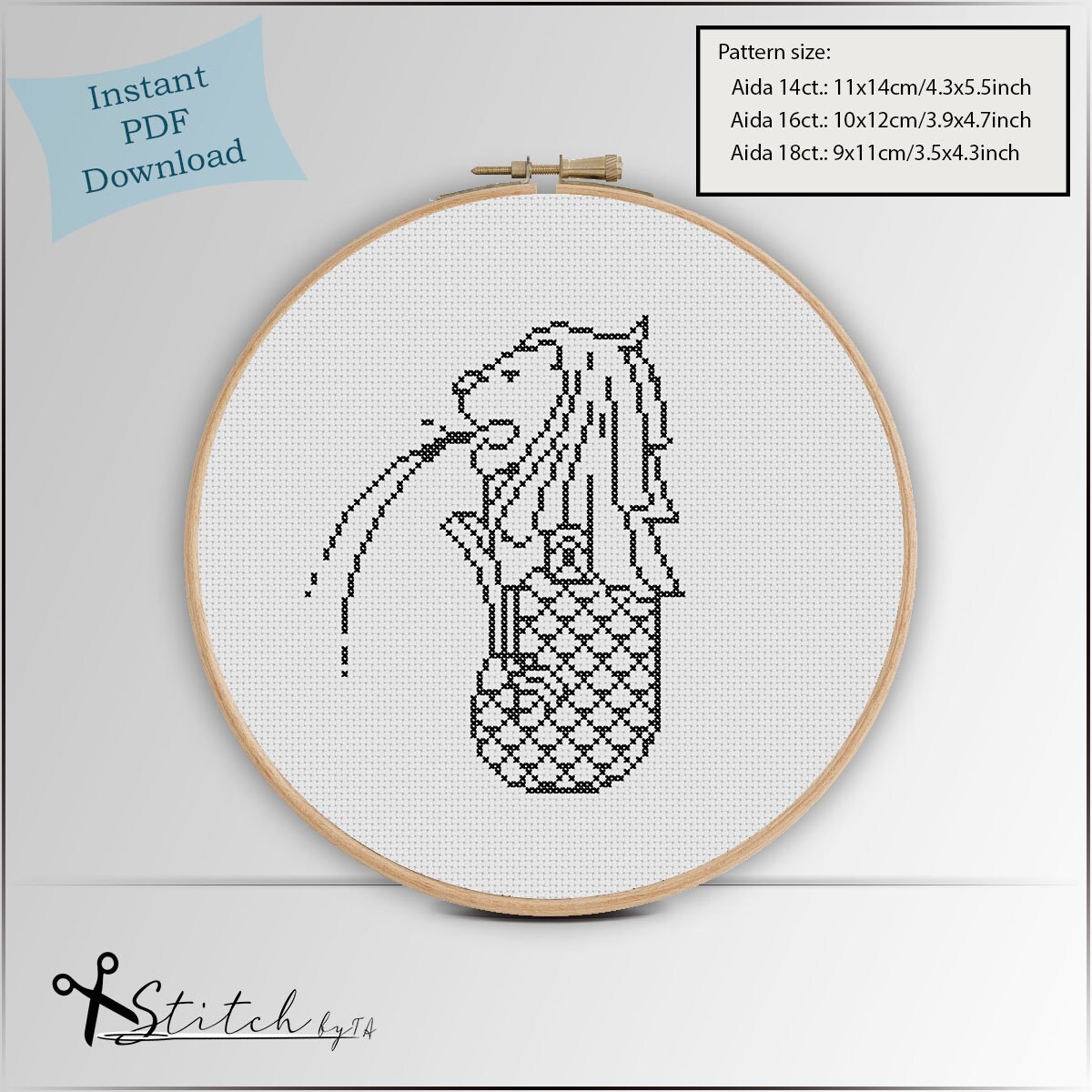 marryページ★同梱2点(差額) Cross Stitch Singapore Merlion|landscape Counted Cross