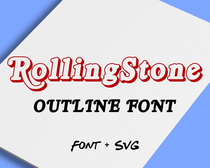 RollingStone Alphabet Outline Font / Rolling Stone Magazine Etsy España