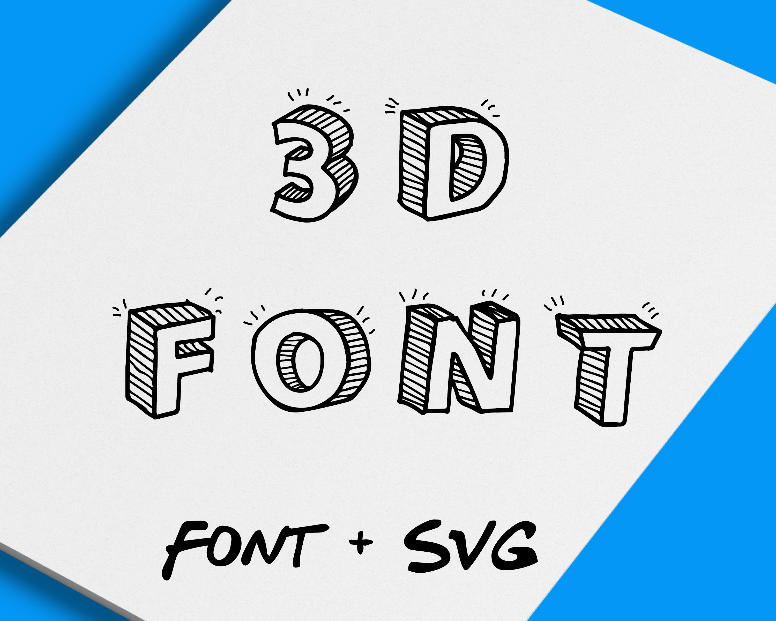 Download 3d Font 3d Font Svg 3d Font Silhouette Birthday Party Gift Etsy