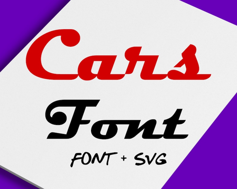Cars Font Cars SVG Sports Movie Font Silhouette Birthday