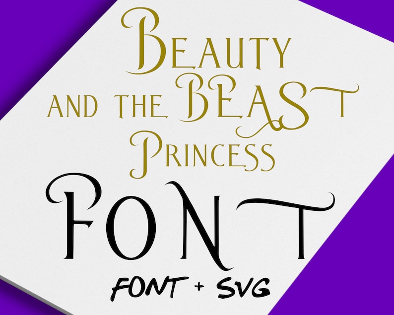 Download Princess Font Beauty and the Beast svg princess svg | Etsy