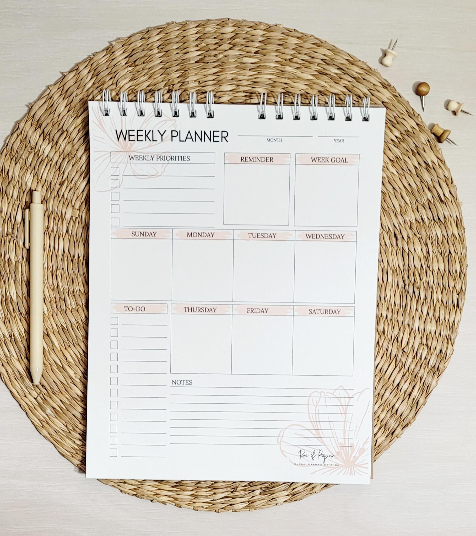 Aliza Weekly planner Notepad