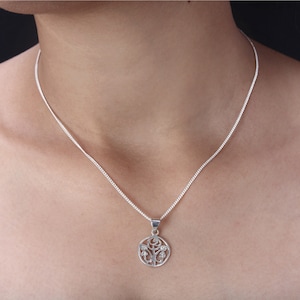 Women&#39;s Silver Rose Pendant With Silver Chain, Pure Silver, Flower Pendant, Silver Necklace, Silver Chain, Silver Pendant- FREE SHIPPING