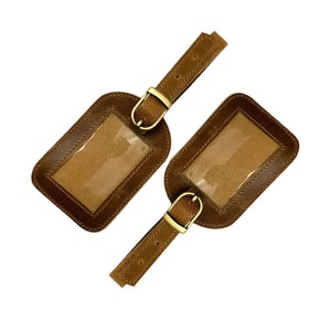 Leather Luggage Tags Set Of 2, Leather Travel Tags, Luggage Tag Favor, Set Of 2 Travel Tags- FREE SHIPPING & Express Shipping