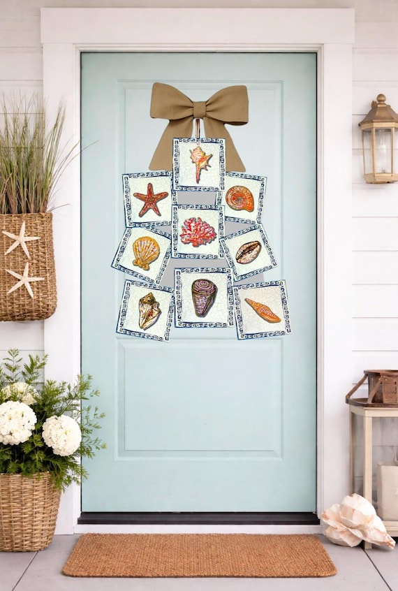 LARGE Coastal Shells Door Hanger