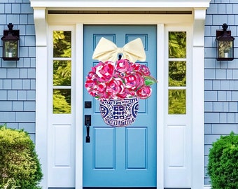 LARGE Door Hanger Florals in Ginger Jar