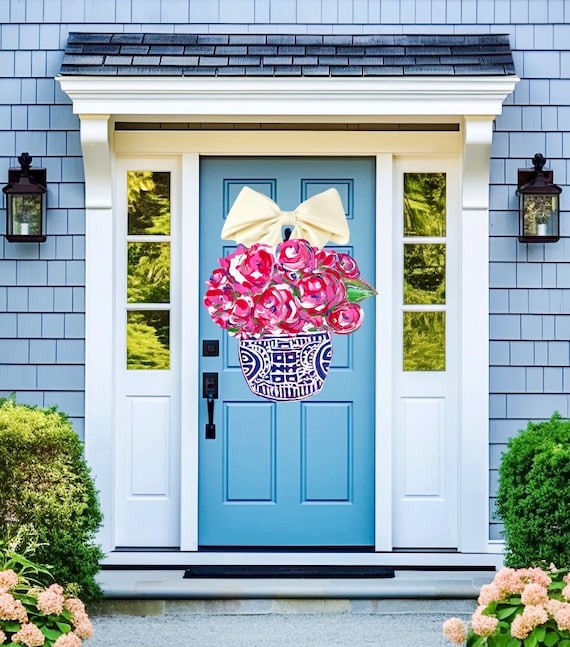 LARGE Door Hanger Florals in Ginger Jar