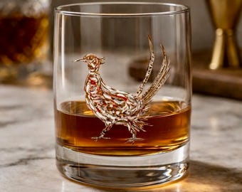 Juego de cuatro vasos con diseño de faisán o golf