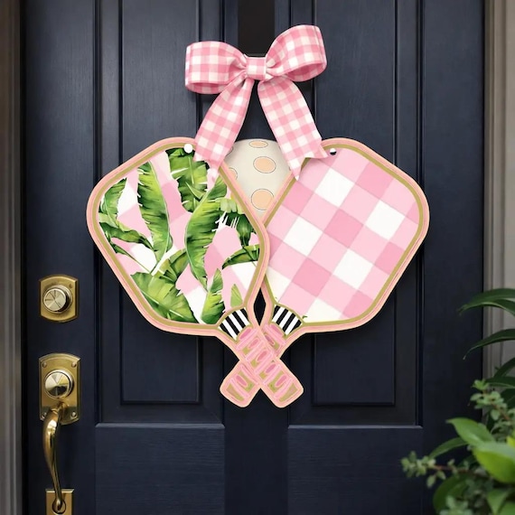LARGE Personalized Door Hanger West Palm Pickleball  (does not come with ivory bow)