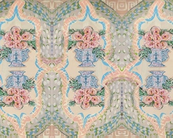 Alfombra exterior Chinoiserie Les Fleurs EXTRA GRANDE 24x48